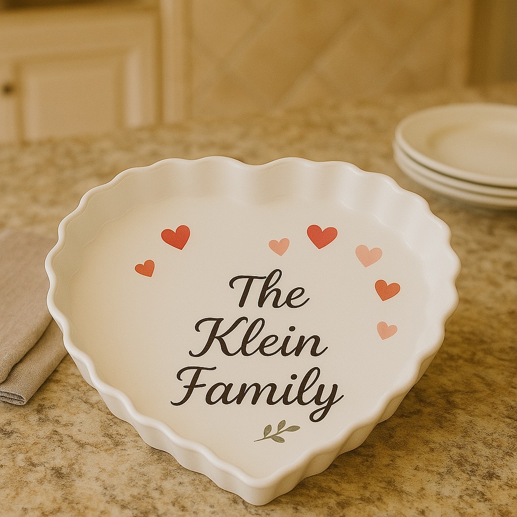 Customized Heart Pie Dish - Image 2