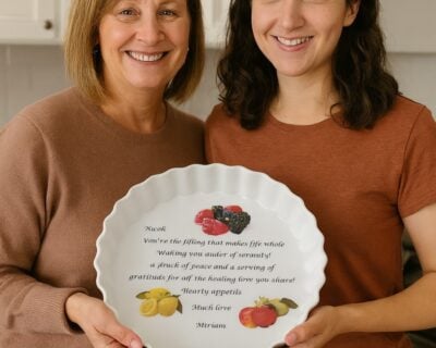 Handwritten, Customized Pie Dish - 10.5 Inch Round