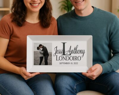Personalized Ceramic Rectangle Platter 13 1/8" x 8"