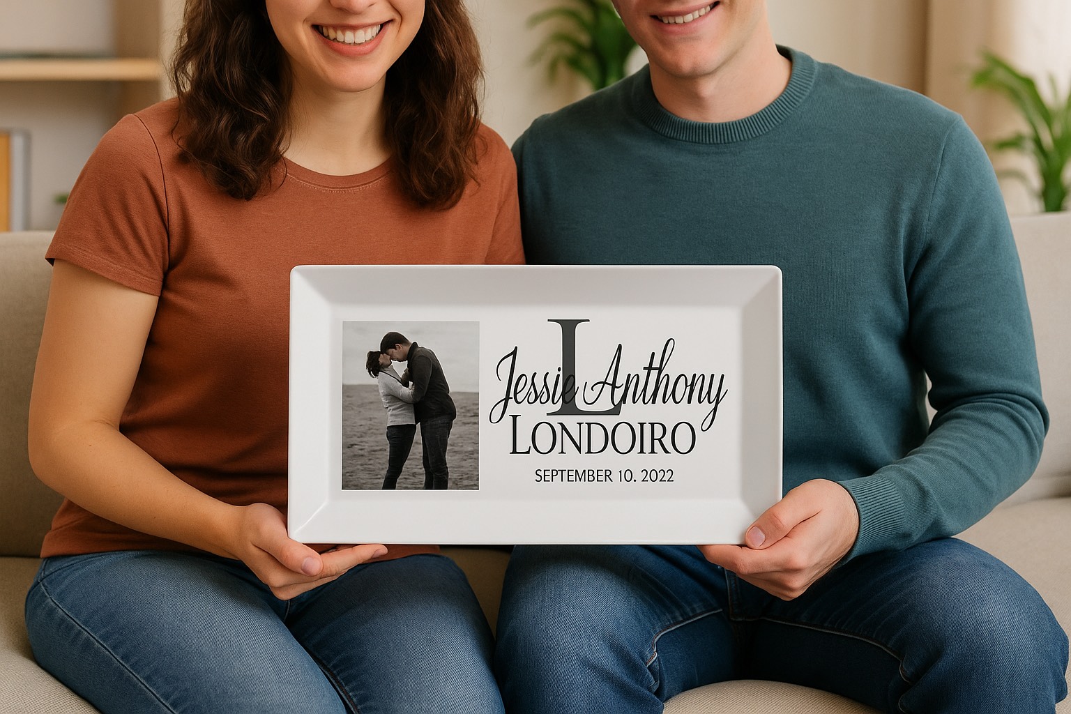 Personalized Ceramic Rectangle Platter 13 1/8" x 8"