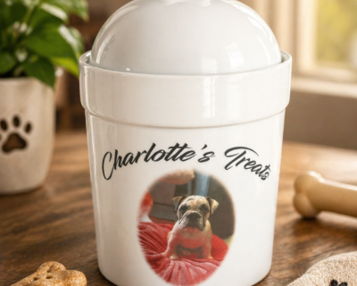 Alternative view of Personalized Dog Treat Jar 7" Canister