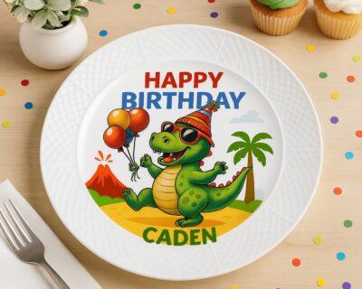 Alternative view of Customized 10 Inch Decorative Rimmed Plate
