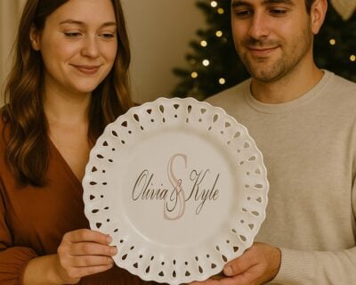 Alternative view of Personalized Round Platter