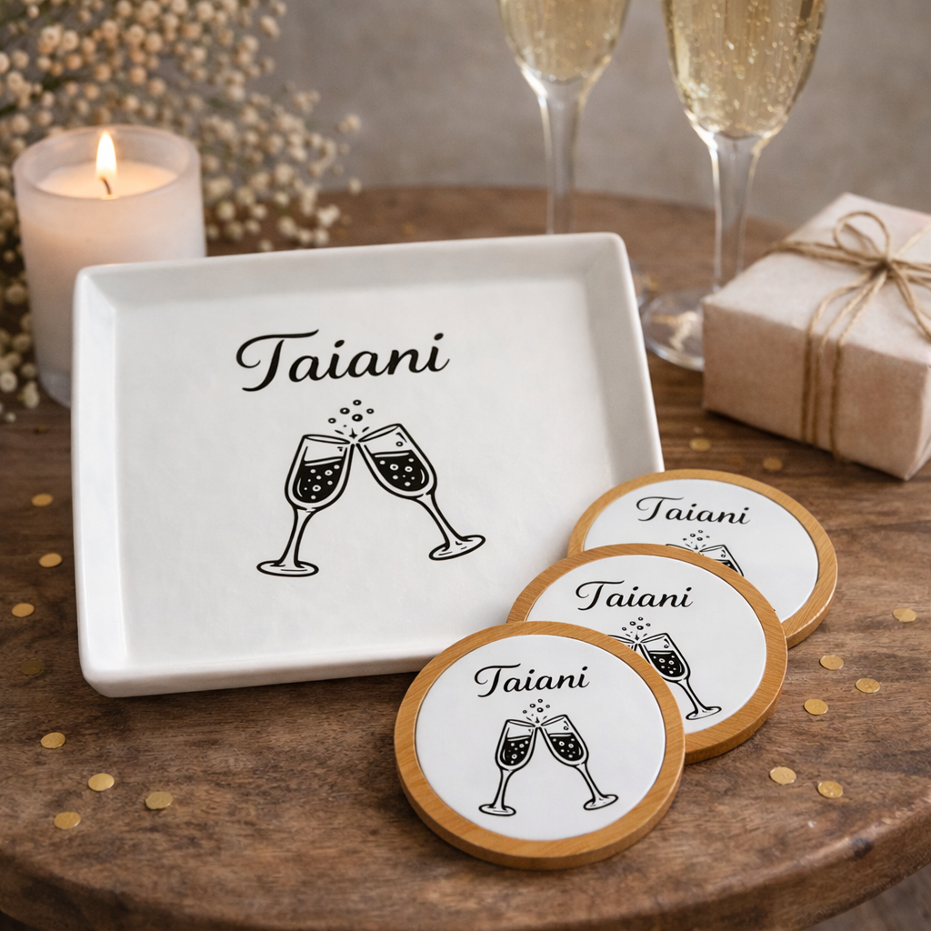 Coasters - Porcelain and Wood with Caddy - Image 10