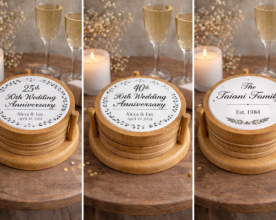 Coasters - Porcelain and Wood with Caddy