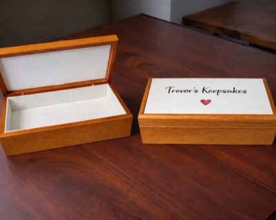 Jewelry Box, Wood & Porcelain