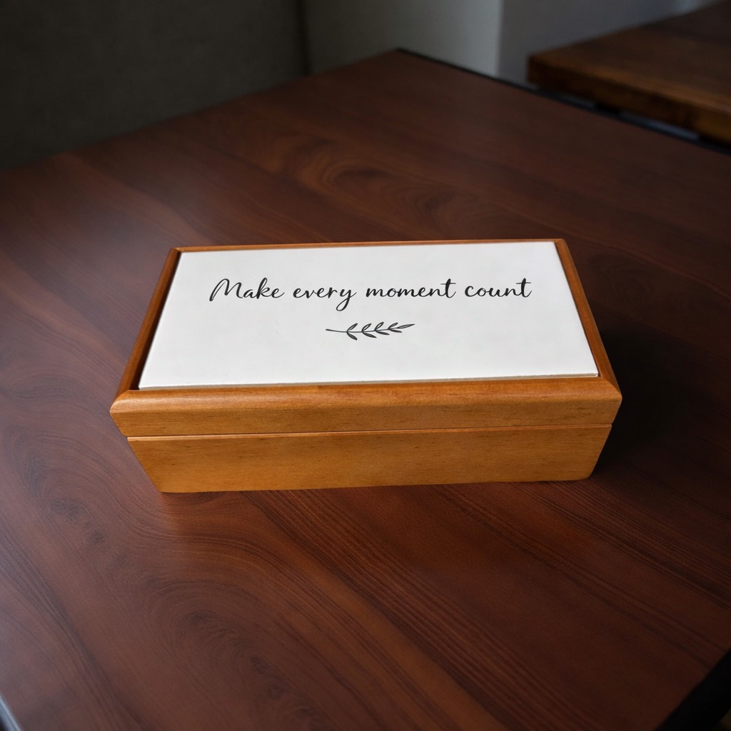 Jewelry Box, Wood & Porcelain - Image 4
