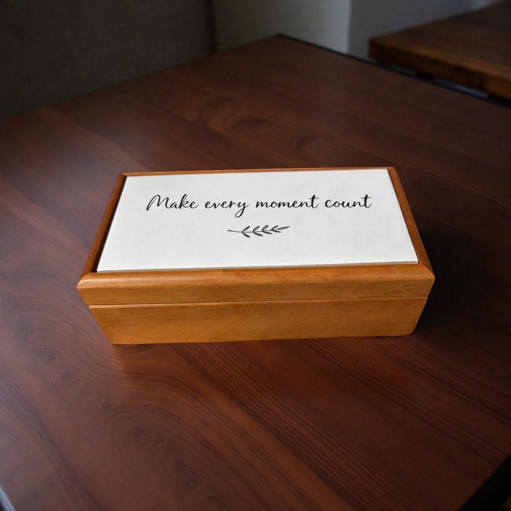 Jewelry Box, Wood & Porcelain - Image 7
